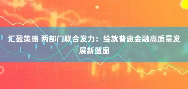 汇盈策略 两部门联合发力：绘就普惠金融高质量发展新蓝图